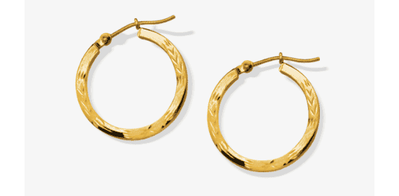 Hoop Earrings 14K Yellow Gold 20mm