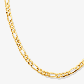 Solid Figaro Necklace 10K Yellow Gold 22''