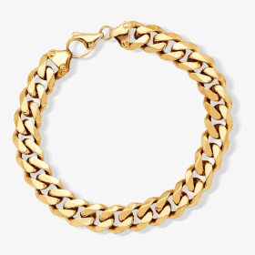 Solid Curb Chain Bracelet 14K Yellow Gold 8.75''