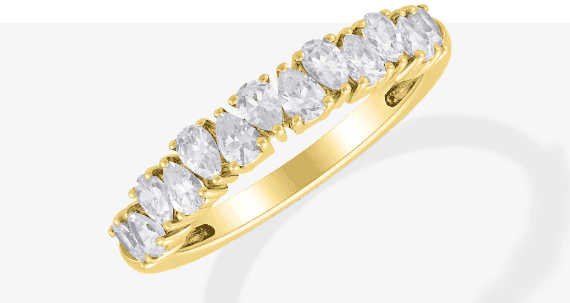 Pear-Shaped Diamond Anniversary Band 3/4 ct tw 14K Yellow Gold