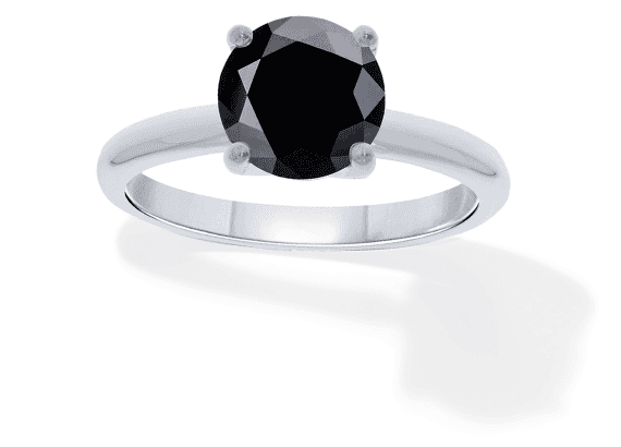 Round-Cut Black Diamond Solitaire Engagement Ring 2 ct tw 14K White Gold