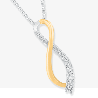 Diamond Necklace 1/5 ct tw 10K Two-Tone Gold 18''