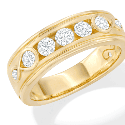 Every Moment Men's Diamond Wedding Band 1/2 ct tw 14K Yellow Gold