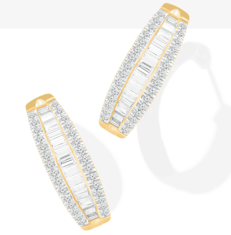 Diamond Hoop Earrings 5/8 ct tw 10K Yellow Gold