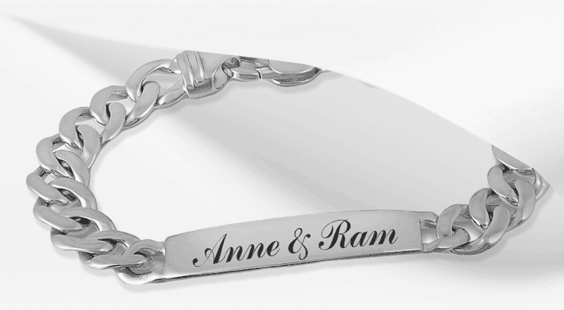 Personalized Men's Bracelet - 'Anne & Ram'