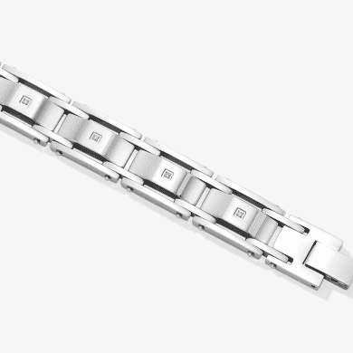 Men's Diamond Bracelet 1/20 ct tw Round-cut Stainless Steel