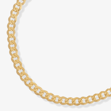 Solid Curb Chain Bracelet 14K Yellow Gold 8''