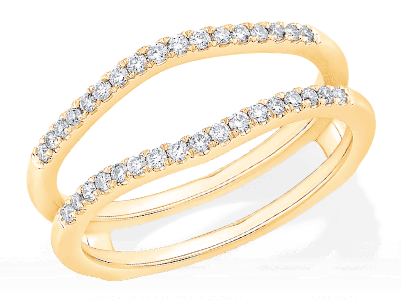 Round-Cut Diamond Contoured Enhancer Ring 1/4 ct tw 14K Yellow Gold