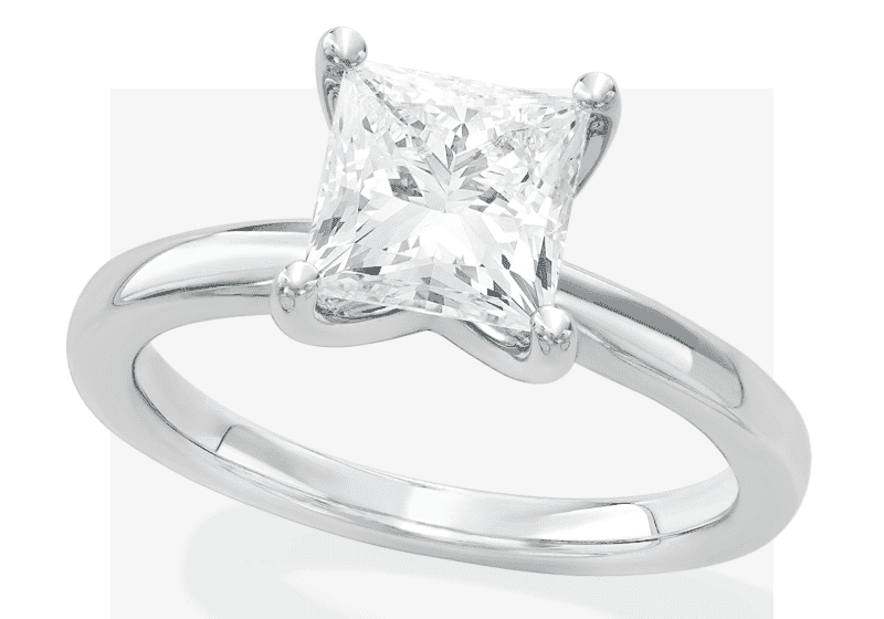 Lab-Created Diamonds by KAY Solitaire Ring 2 ct tw Princess-cut 14K White Gold (F/VS2)