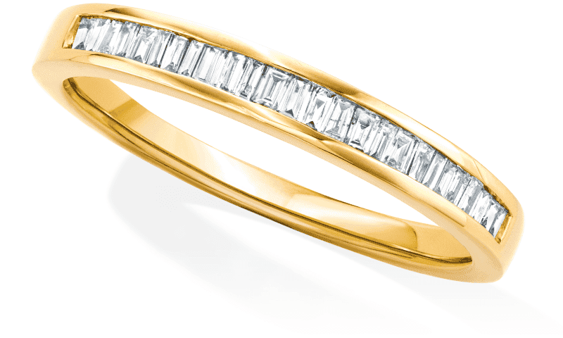 Baguette-Cut Diamond Channel Anniversary Band 1/6 ct tw 14K Yellow Gold