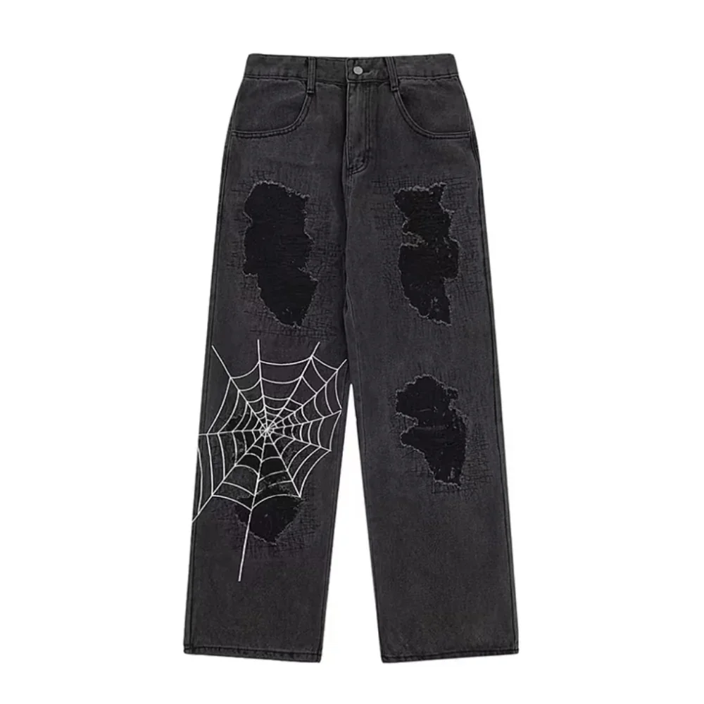 Image of Black Spider Ripped Jeans