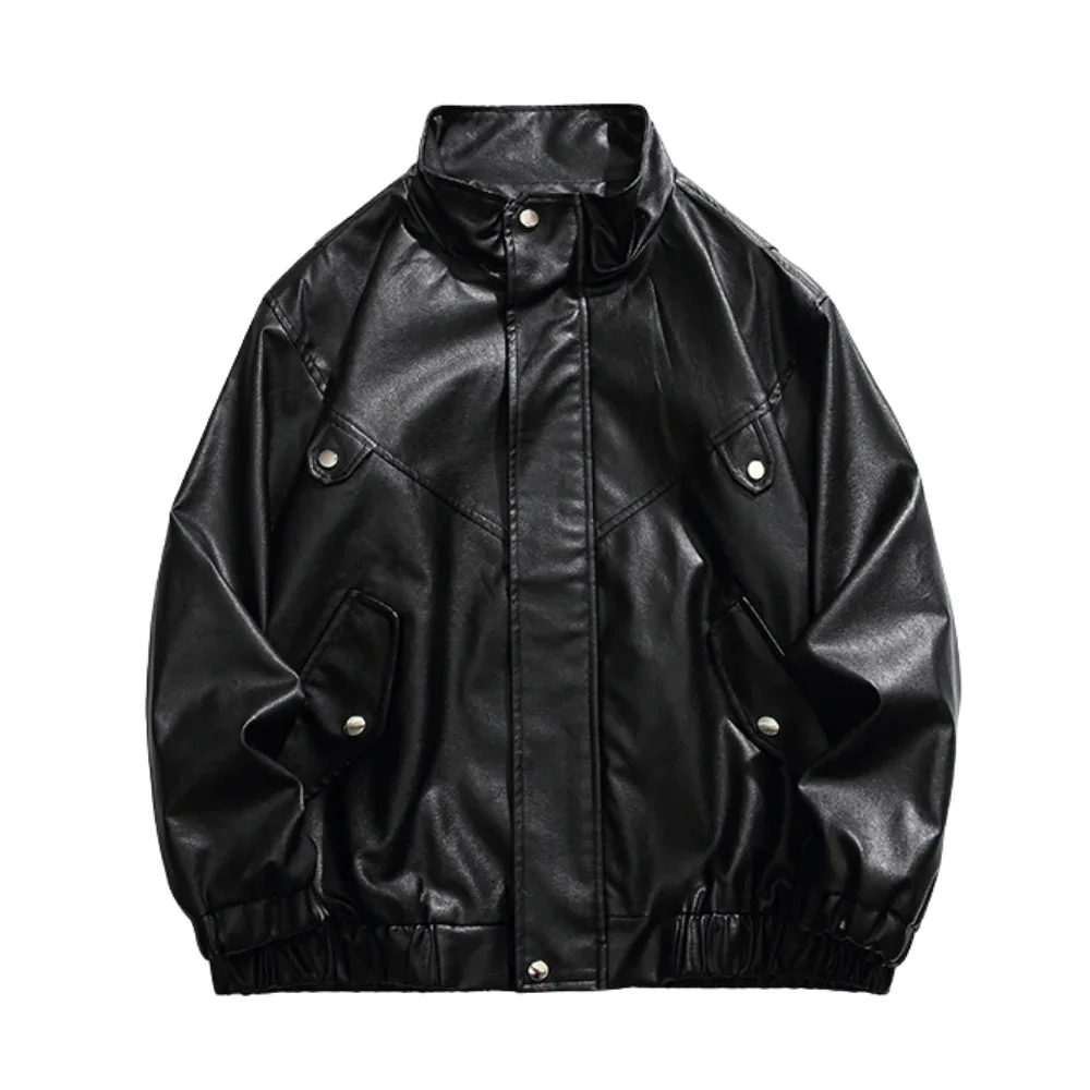 Image of Japanese Solid Color PU Jacket