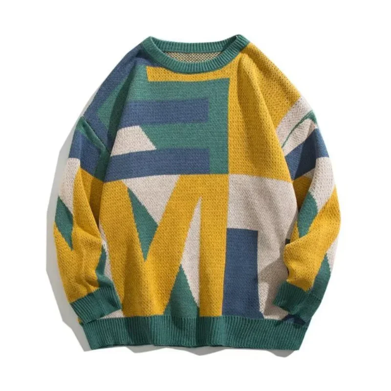 Image of Casual Patchwork Knit Sweater