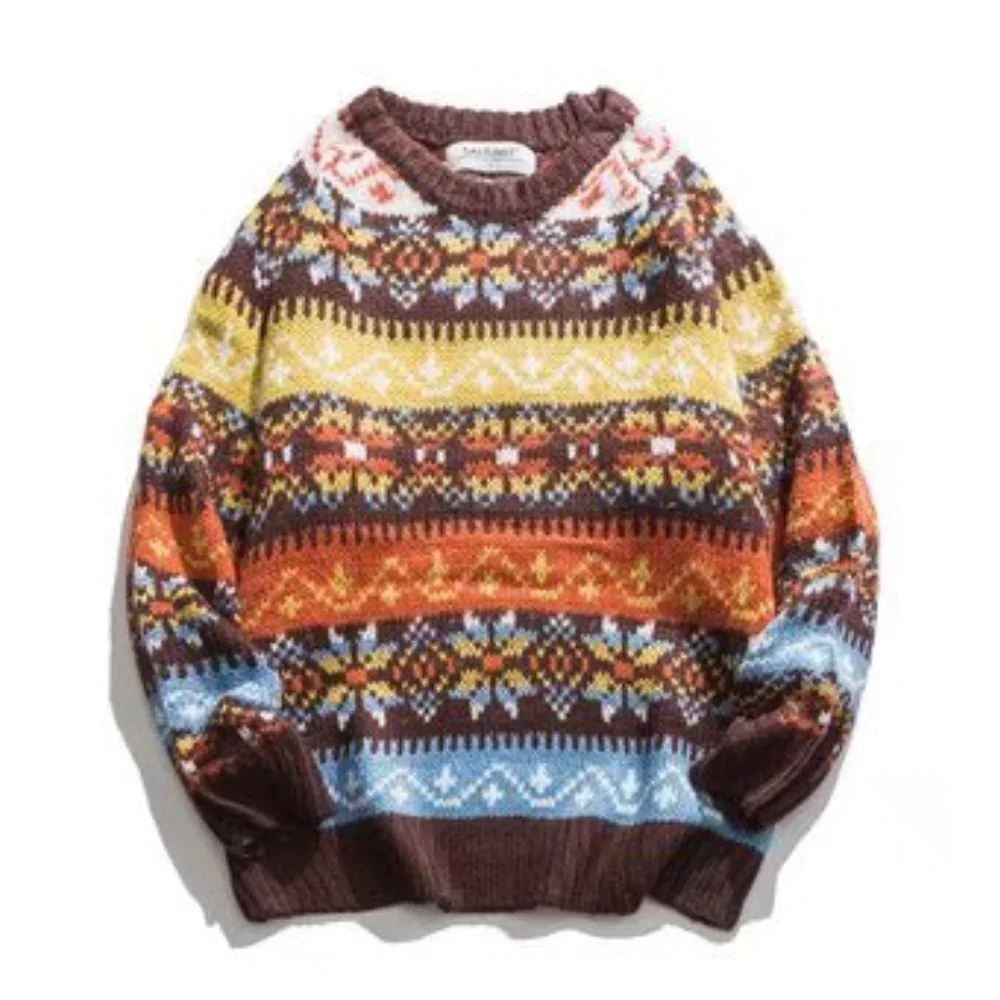 Image of Retro Jacquard Contrast Sweater