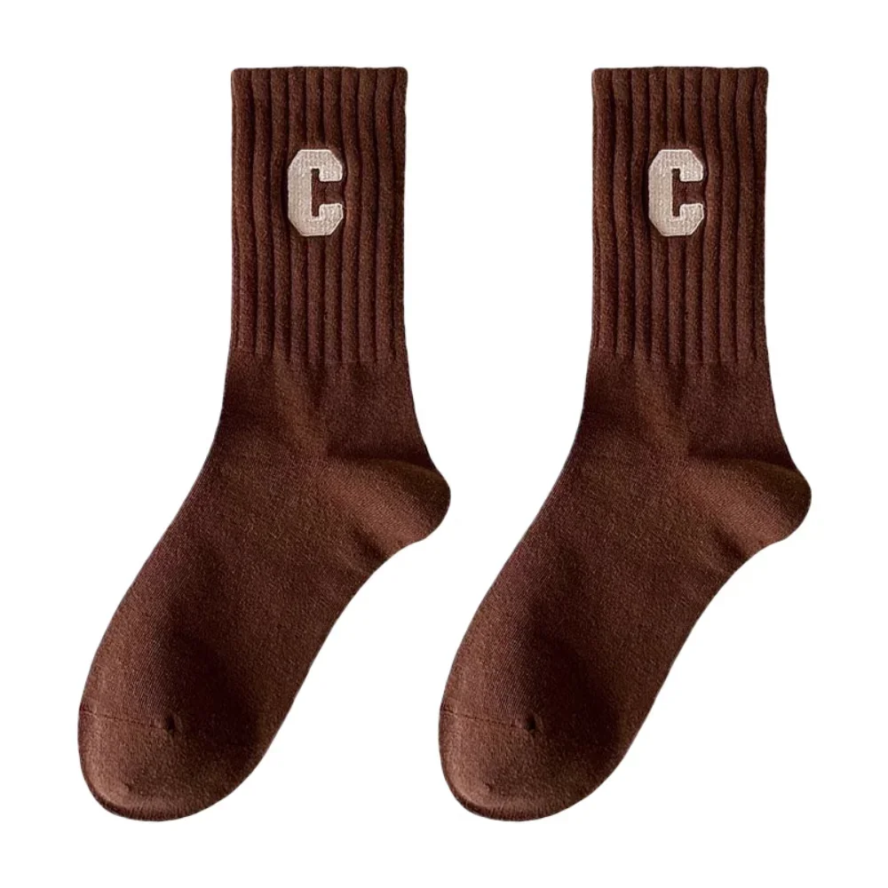 Image of C Letter Plain Socks