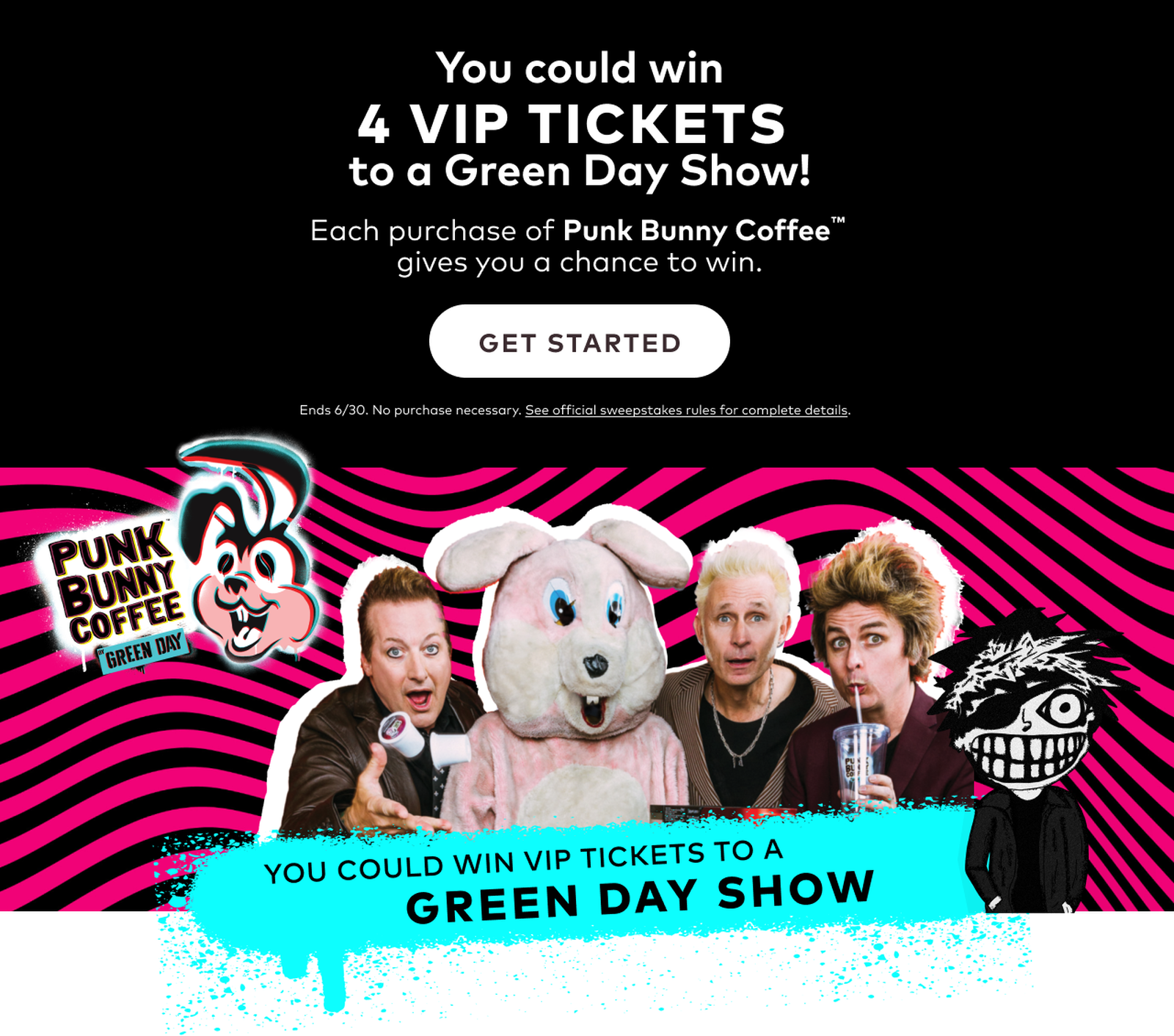 You could win 4 VIP TICKETS to a Green Day Show!
