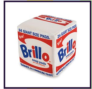 ANDY WARHOL WHITE BRILLO BOX POP ART PLUSH BY KIDROBOT