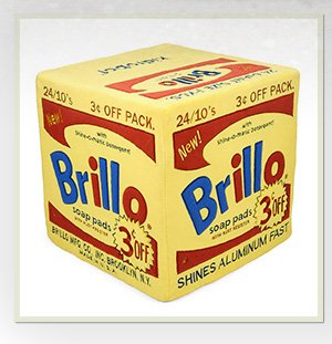 ANDY WARHOL 12” YELLOW BRILLO BOX GIANT ART PLUSH (PRE-ORDER)