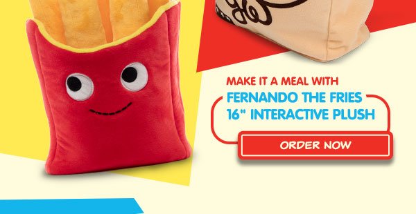 YUMMY WORLD 16" FRENCH FRIES PLUSH WITH INTERACTIVE PLUSHIE FRIES