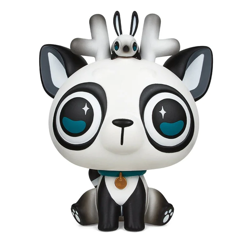 Image of DeerCat & Friends™ Sitting DeerCat 7” Vinyl Art Figure by Amber Aki Huang – Exclusive Panda Edition (Limited Edition of 100)