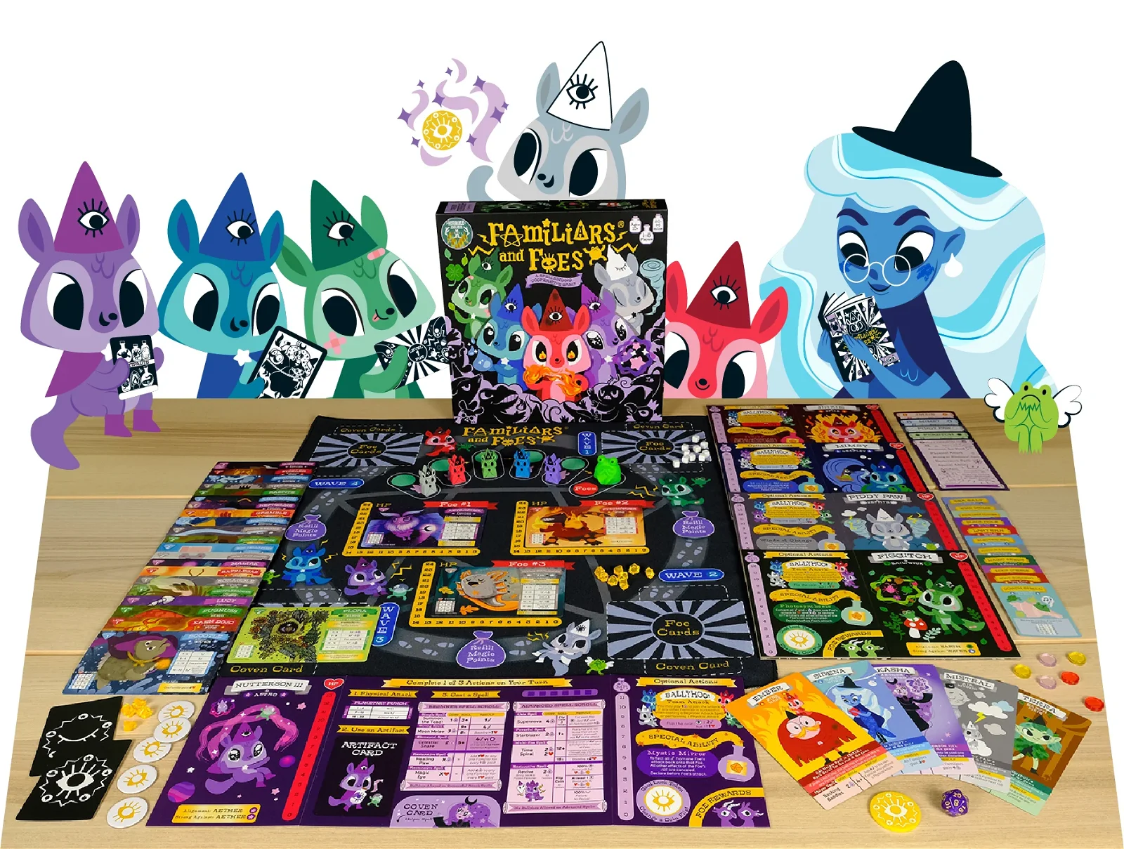 Image of Horrible Adorables - Familiars and Foes: A Spellbinding Cooperative Board Game