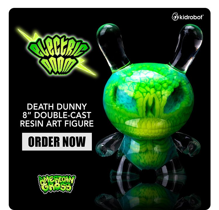 ELECTRIC DOOM DEATH DUNNY 8" DOUBLE-CAST RESIN ART FIGURE BY AMERICAN GROSS