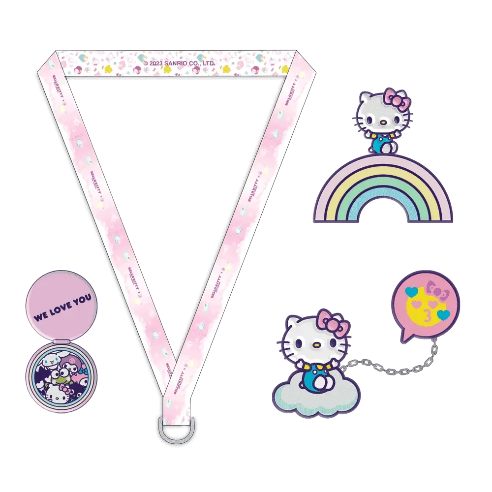 Image of 2023 CON EXCLUSIVE: Hello Kitty® and Friends Kawaii Tokyo 1.5" Premium Pins and Lanyard Set (Limited Edition of 700)