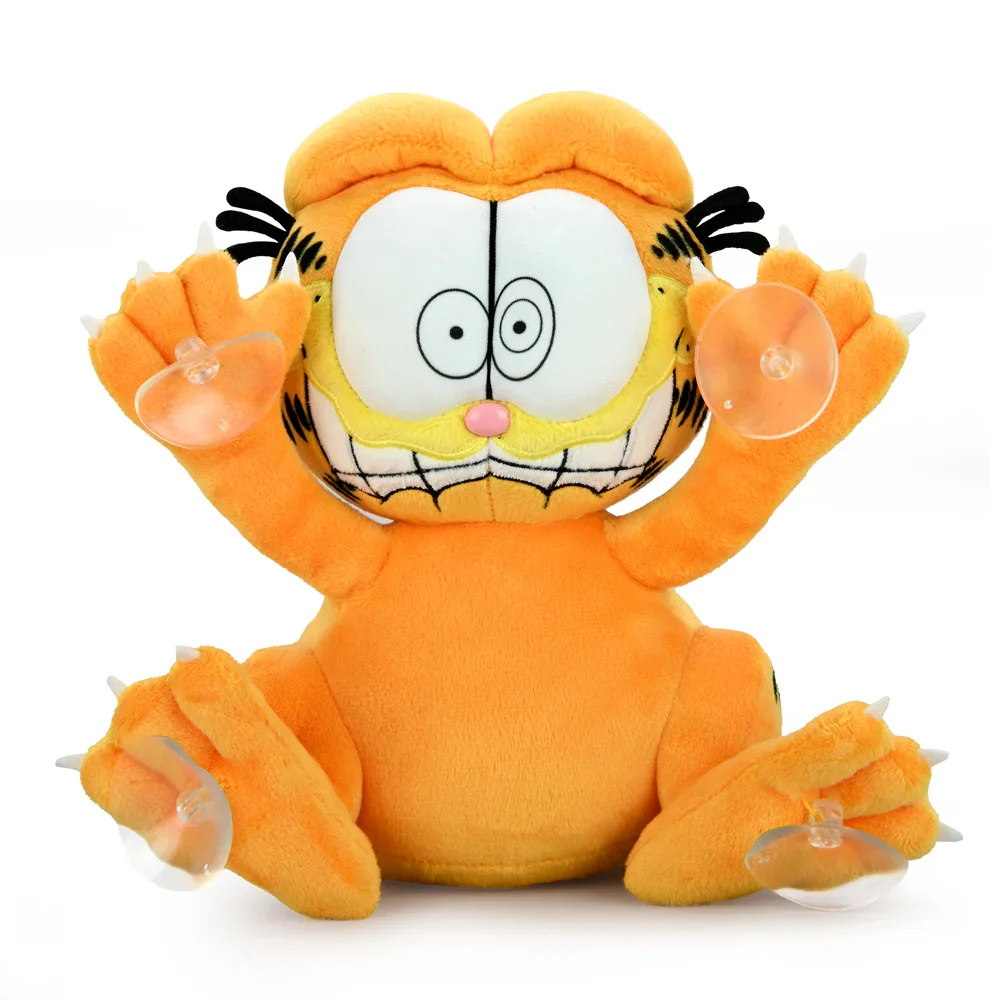 Image of Garfield 8" Plush Suction Cup Window Clinger by Kidrobot - Scared Edition