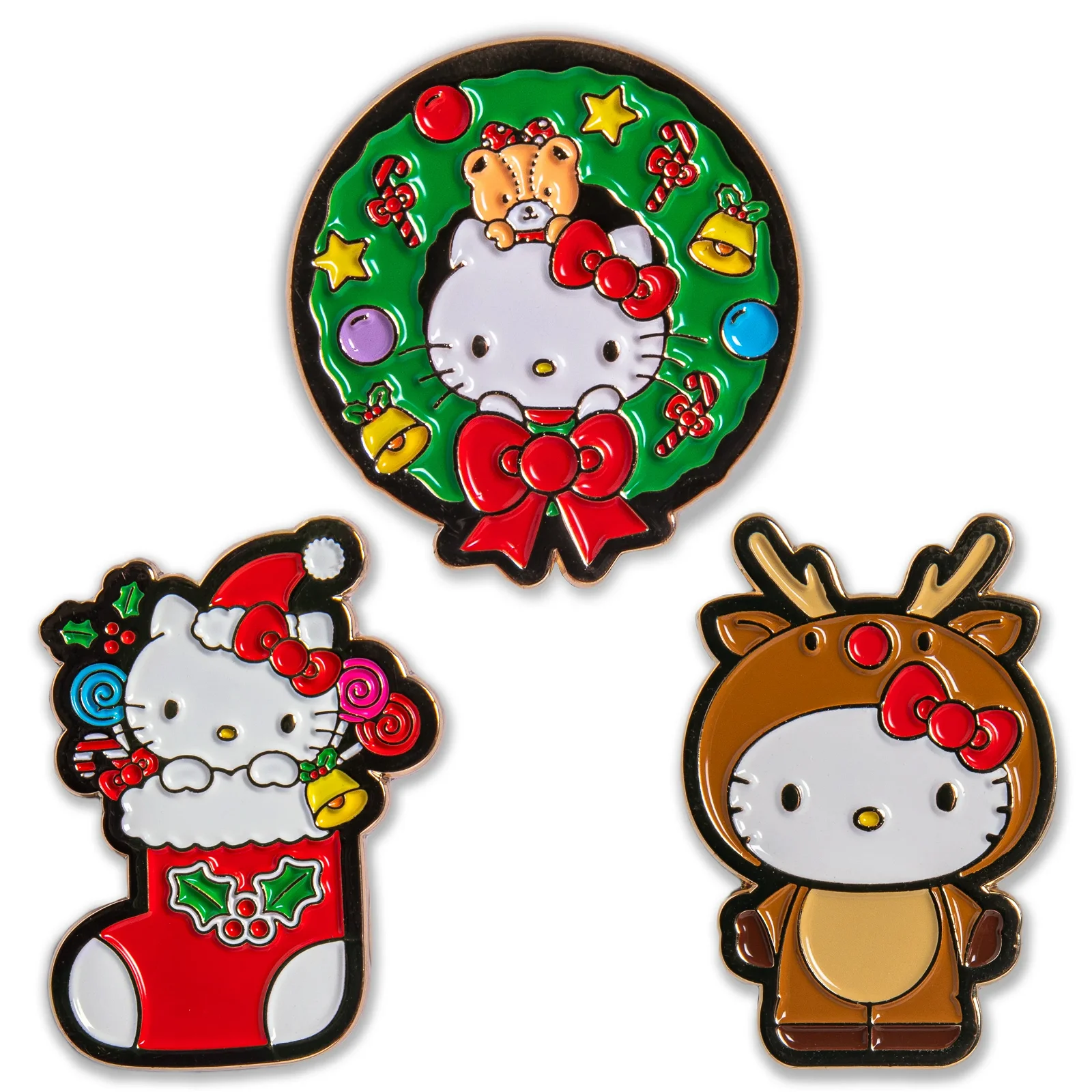 Image of Hello Kitty® Holiday 1.5" Enamel Pin Set