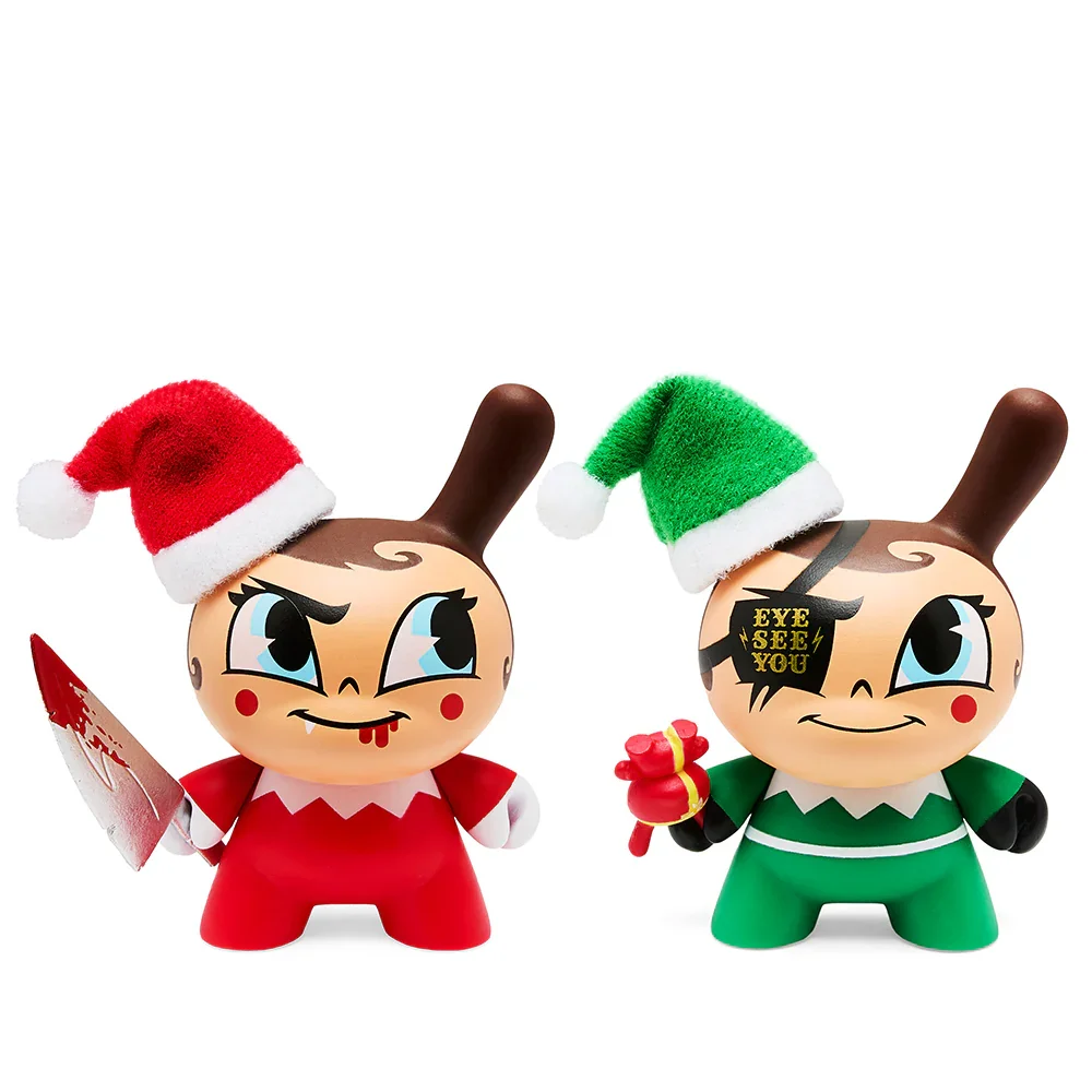 Image of 2022 Holiday Dunny: Go Elf Yourself 3" Holiday Dunny Nice & Evil Edition Set