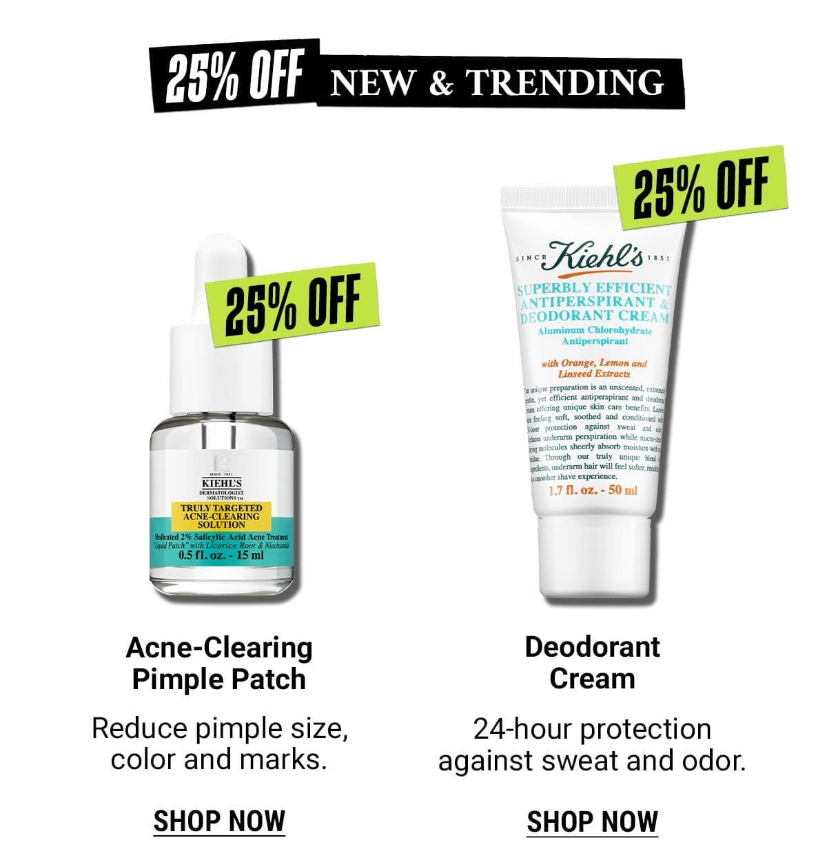 Acne-Clearing Pimple Patch, Deodorant Cream