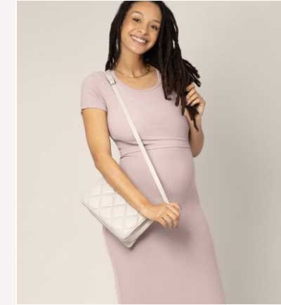 Olivia Ribbed Bamboo 2-in-1 Maternity & Nursing Dress