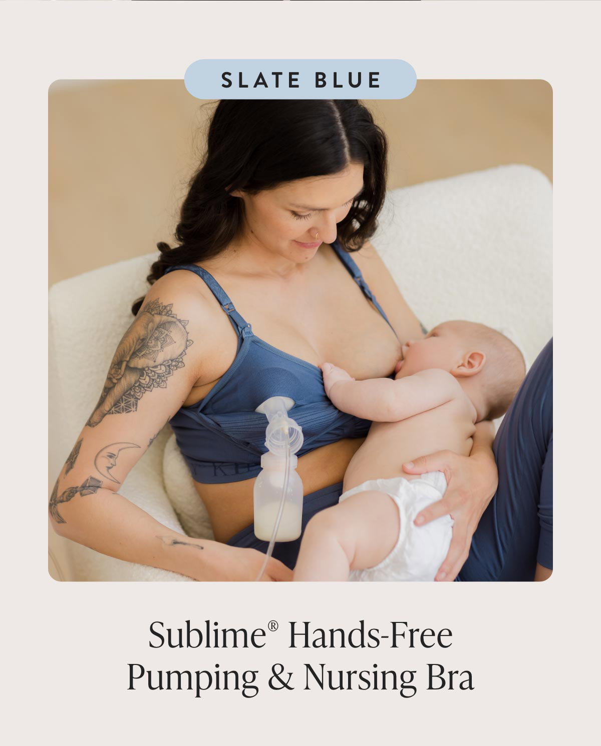 Sublime® Hands-Free Pumping & Nursing Bra in Slate Blue