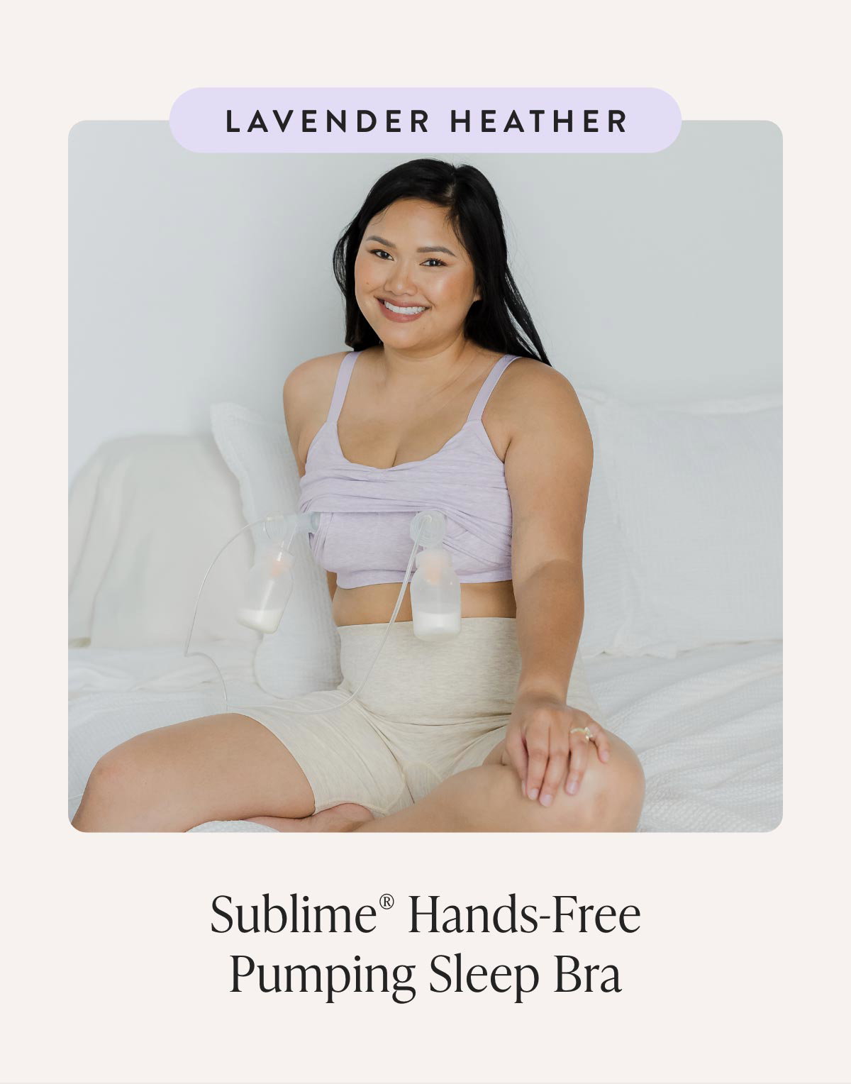 Sublime® Bamboo Hands-Free Pumping Lounge & Sleep Bra in Lavender Heather