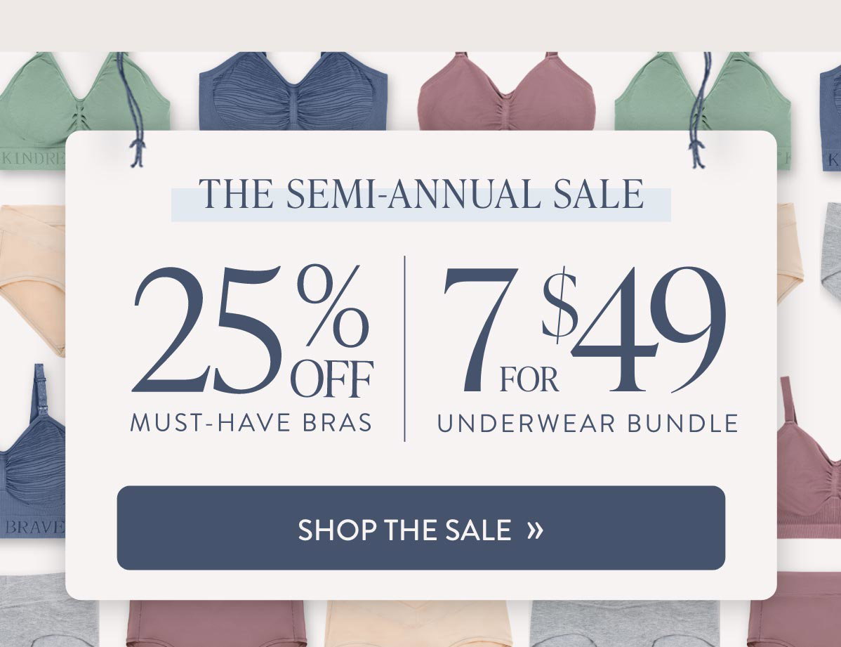 The Semi-Annual Sale: 25% Off Must-Have Bras, 7 for \\$49 Underwear Bundle