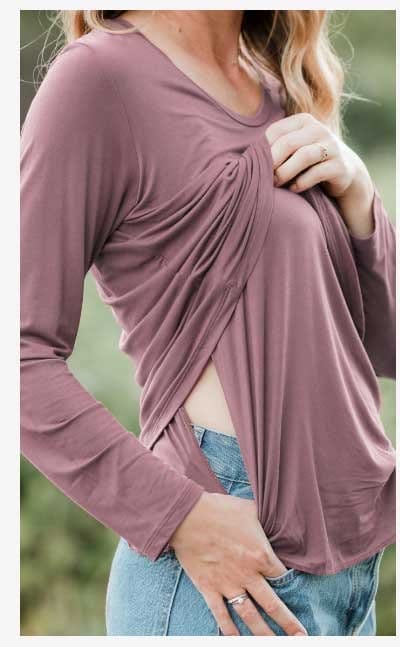 Bamboo Nursing & Maternity Long Sleeve T-shirt