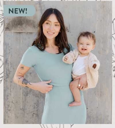 Olivia Ribbed Bamboo 2-in-1 Maternity & Nursing Dress