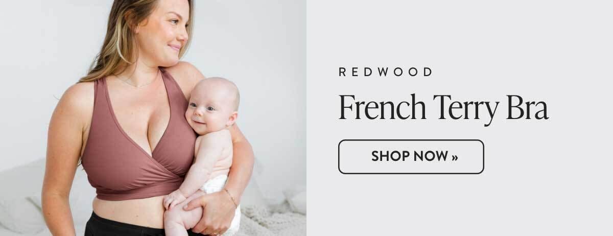 French Terry Racerback Nursing & Sleep Bra in Redwood