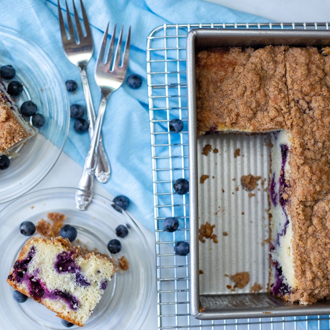 Blueberry Coffee Cake and English Muffins