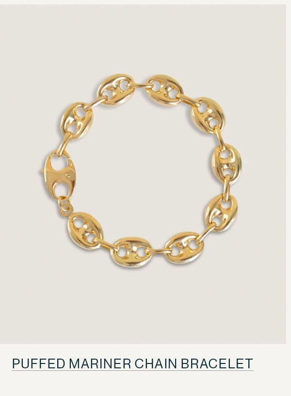 Puffed Mariner Chain Bracelet Gold