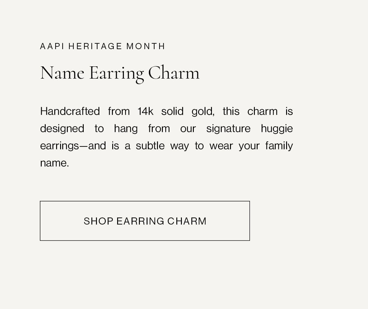 Heritage Name Earring Charm