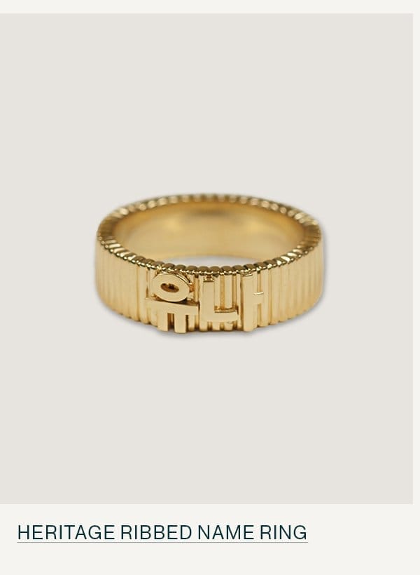 Heritage Ribbed Name Ring