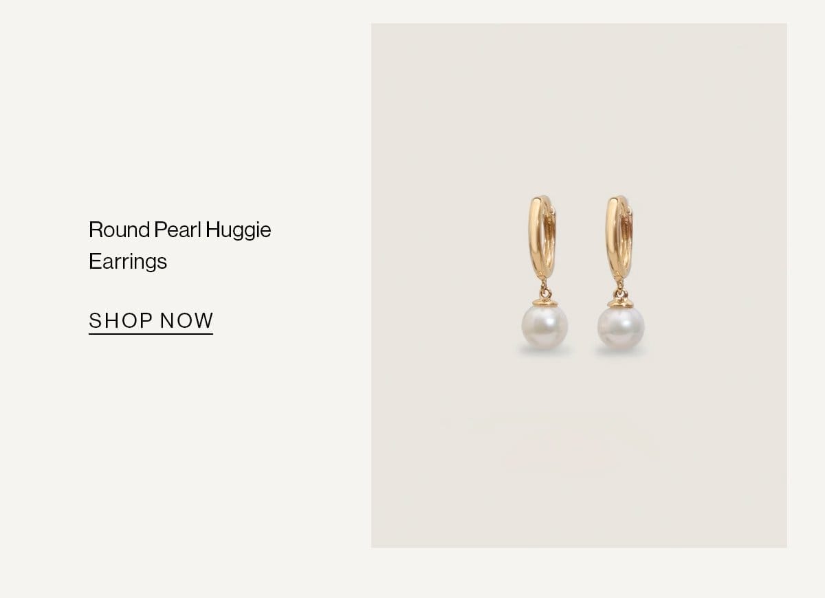 Round Pearl Huggie Earrings