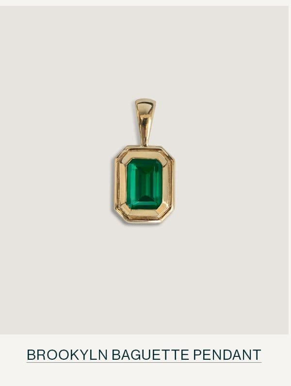 Brooklyn Baguette Pendant Emerald