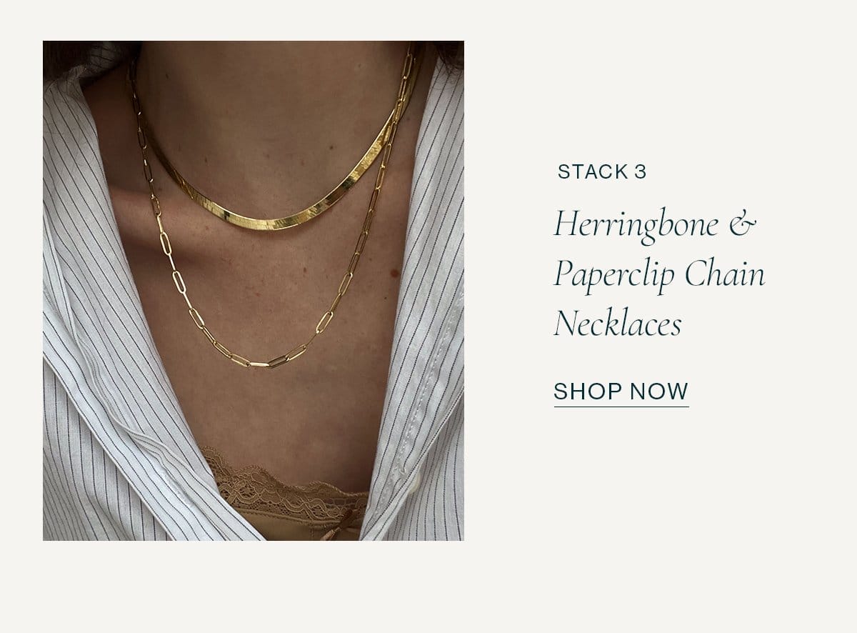 Herringbone and Paperclip Chain Necklaces