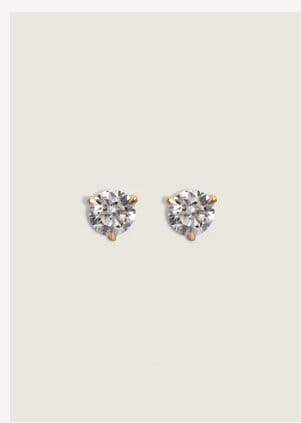 June Round Stud Earrings Diamond