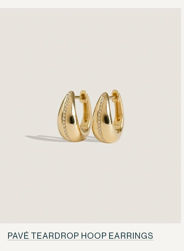 Pavé Teardrop Hoop Earrings