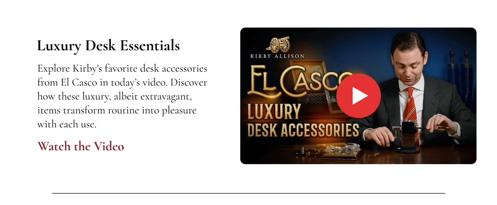 Luxury Desk Essentials: Explore Kirby's favorite desk accessories from El Casco in today’s video. Discover how these luxury, albeit extravagant, items transform routine into pleasure with each use.