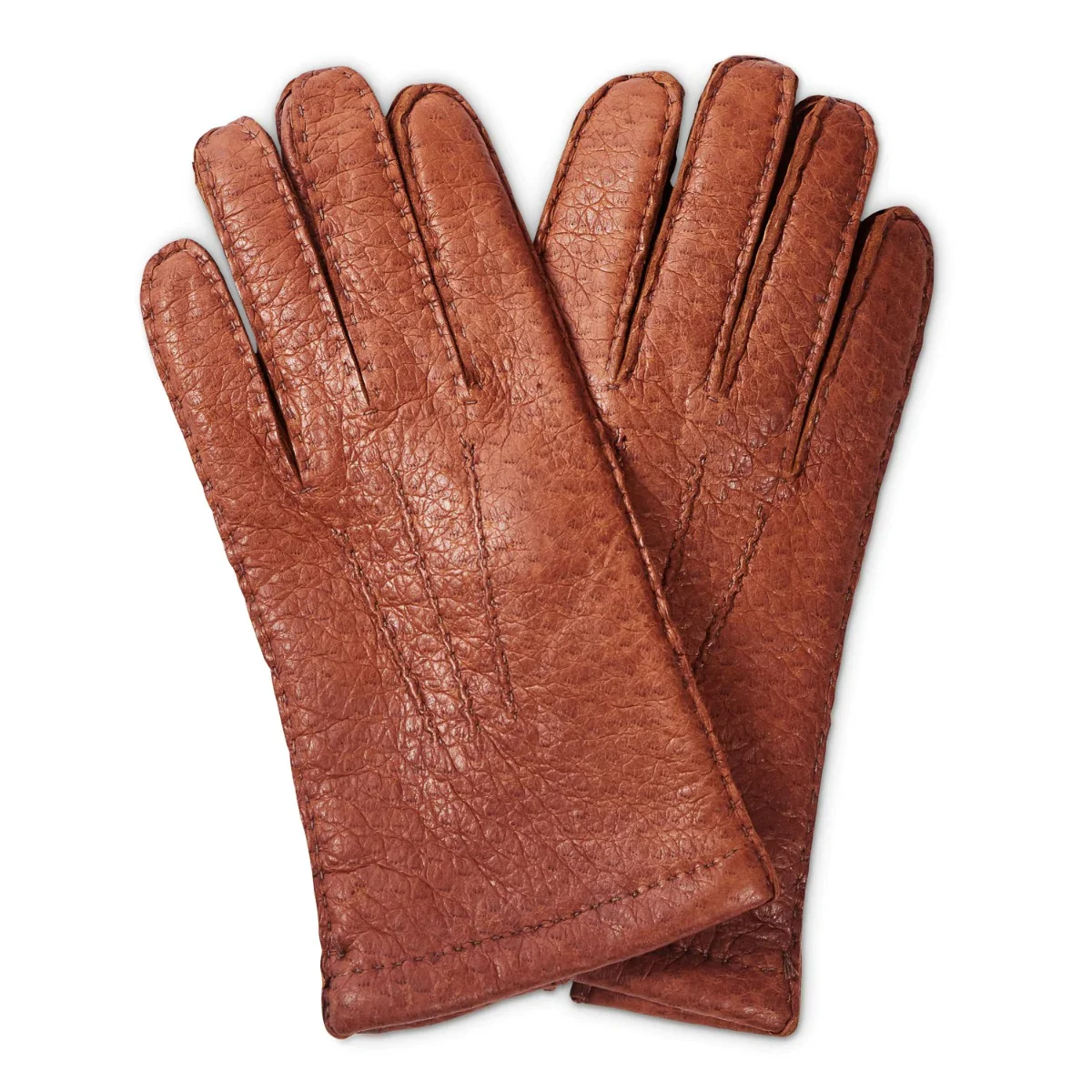 Image of Sovereign Grade Medium Brown Peccary Leather Gloves, Unlined
