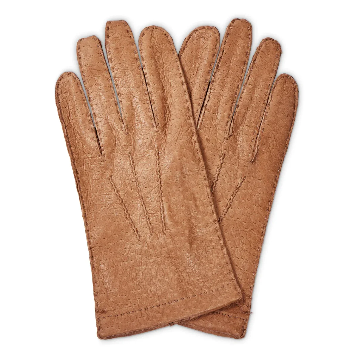 Image of Sovereign Grade Light Brown Peccary Leather Gloves, Unlined